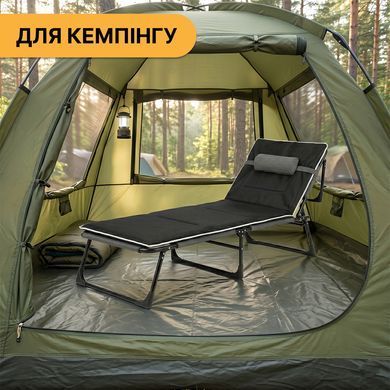 Раскладная кровать с Mesh-матрасом и подушкой LEOBRO в тёмную полоску (LB-FB-A2-STR) 22500049 фото