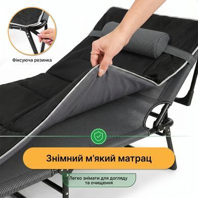 Раскладная кровать с Mesh-матрасом и подушкой LEOBRO в тёмную полоску (LB-FB-A2-STR) 22500049 фото