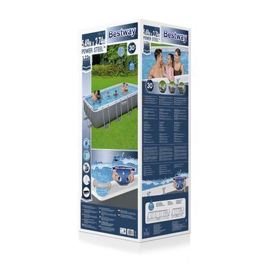 56465 Каркасный бассейн Bestway 549x274x122 см с картриджным фильтром, лиственницей и тентом. 20501214 фото