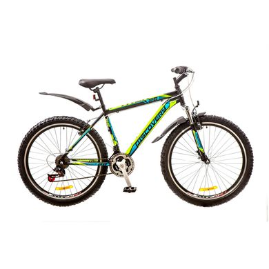 Велосипед 26 Discovery TREK AM 14G Vbr рама-18 St сине-черно-зеленый (м) с крылом Pl 2017 1890045 фото