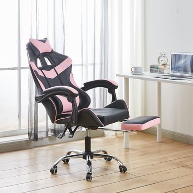 Кресло геймерское Bonro BN-810 розовое с подставкой для ног 7000386 фото