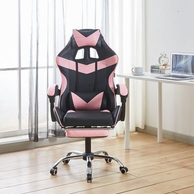 Крісло геймерське Bonro BN-810 рожеве з підставкою для ніг 7000386 фото