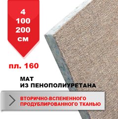 Мат из ПВВ продублированого джутовой тканью 4 х 100 х 200, плотность 160 1640284 фото