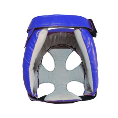 Шлем боксерский 2 (М) закрыт синий, кожа 1640334 фото