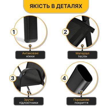 Комплект садовой мебели LEOBRO Comfort 4 кресла + прямоугольный столик (LB-1054) 22500227 фото