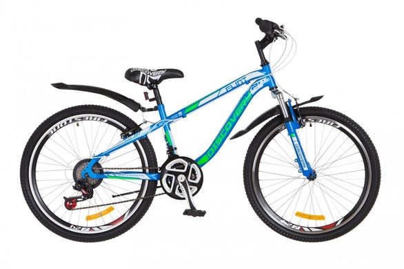 Велосипед 24 Discovery FLINT AM 14G Vbr рама-13 St сине-бело-зеленый (м) с крылом Pl 2018 1890392 фото