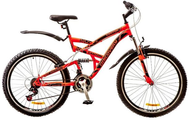 Велосипед 26 Discovery CANYON AM2 14G DD рама-19 St красно-черный с крылом Pl 2017 1890019 фото