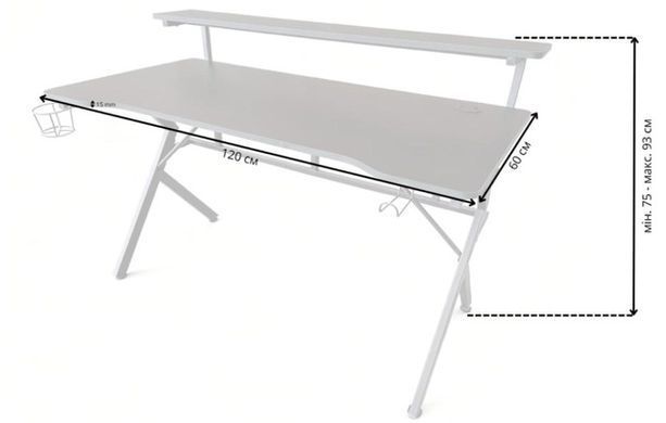 Игровой компьютерный стол Bonro B-06, столешница 15 мм, чёрный 7001096 фото