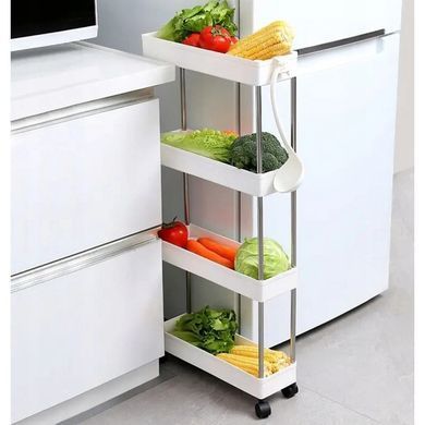 Полка для кухни и ванны на колесах белая Bonro B06 7000518 фото