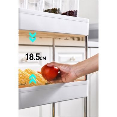 Полка для кухни и ванны на колесах белая Bonro B06 7000518 фото