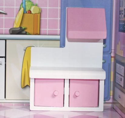 Дерев&rsquo;яний ляльковий будиночок PinkPalace з меблями та терасою 22900095 фото
