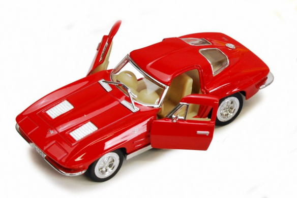 Детская модель машинки Corvette "Sting Rey" 1963 Kinsmart KT5358W инерционная, 1:32 (Red) 21304278 фото