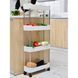 Полка для кухни и ванны на колесах белая Bonro B06 7000518 фото 6