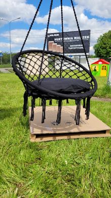 Подвесное кресло-качалка Just Garden Rio-01 (черный) + подушка 20200190 фото