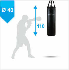 Мішок боксерський з вузлом кріплення на ременях, розмір: 110х40см 1640011 фото