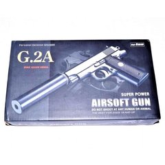 Дитячий пістолет на кульках "Browning mini з глушником Вальтер" Galaxy G2A Метал, чорний 21301060 фото