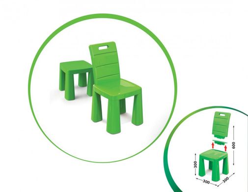 Дитячий стілець-табурет 04690/1/2/3/4/5 висота табуретки 30 см (Зелений) 21300610 фото