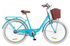 Велосипед 26 Dorozhnik LUX 14G рама-17 St голубой с багажником зад St, с крылом St, с корзиной Pl 2018 1890423 фото