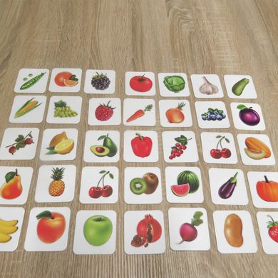 Детская настольная игра "Овощи и фрукты (Мемо)" 0659, 35 парных картинок 21305259 фото