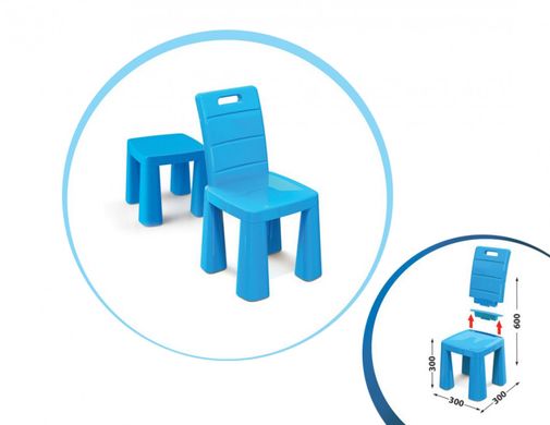 Дитячий стілець-табурет 04690/1/2/3/4/5 висота табуретки 30 см (Синій) 21300612 фото