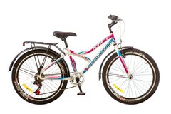 Велосипед 24 Discovery FLINT 14G Vbr рама-14 St біло-синьо-рожевий (м) з багажником зад St, з крилом St 2017 1890001 фото