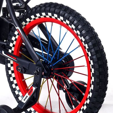 Велосипед двоколісний 16д 1687-16 чорно-червоний з кошиком і колесом, що світиться 20500009 фото