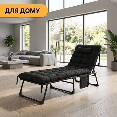 Раскладная кровать (раскладушка) с матрасом и подушкой LEOBRO Чёрный (LB-FB-A1-BLK) 22500007 фото