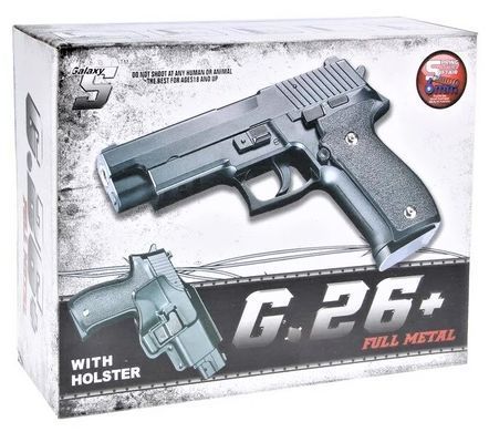 G26 Страйкбольный пистолет Galaxy Sig Sauer 226 металл черный с кобурой 20500959 фото