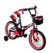 Велосипед двухколесный 16д 1687-16 черно-красный с корзинкой и светящимся колесом 20500009 фото 1