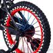 Велосипед двоколісний 16д 1687-16 чорно-червоний з кошиком і колесом, що світиться 20500009 фото 2
