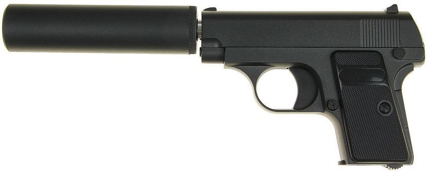 Страйкбольный пистолет G1A Colt 25 с глушителем, металл, черный 20502078 фото