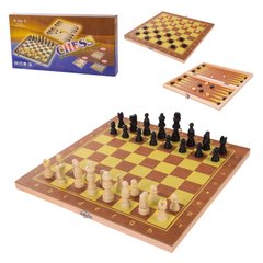 Настольная игра Шахматы 621A 3 в1, шахматы, шашки, нарды, 24*23.5*1.5 21305661 фото
