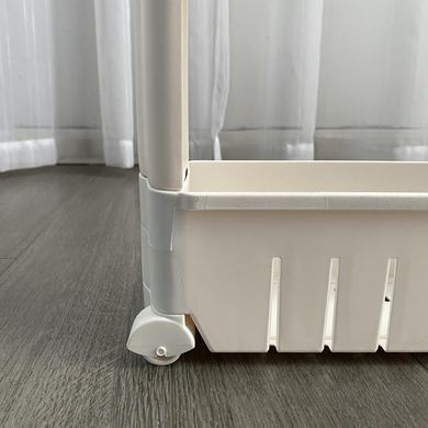 Полка этажерка для ванной на колесах бежевая Bonro B03 7000586 фото