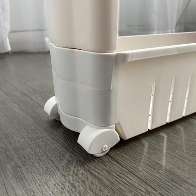 Полка этажерка для ванной на колесах бежевая Bonro B03 7000586 фото