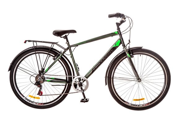 Велосипед 29 Discovery PRESTIGE MAN 14G Vbr рама-19,5 St серо-черно-зеленый (м) с багажником зад St, с крылом St 2017 1890052 фото