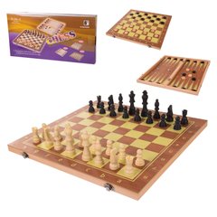 Настольная игра Шахматы 624A 3 в1, шахматы, шашки, нарды, 39*39*2 см 21305662 фото