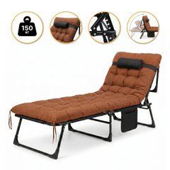 Раскладная кровать (раскладушка) с матрасом и подушкой LEOBRO Brown (LB-FB-A1-BRN) 22500009 фото