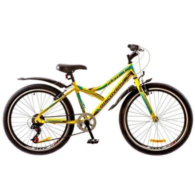Велосипед 24 Discovery FLINT 14G Vbr рама-14 St зелено-серо-голубой (м) с багажником зад St, с крылом St 2017 1890003 фото