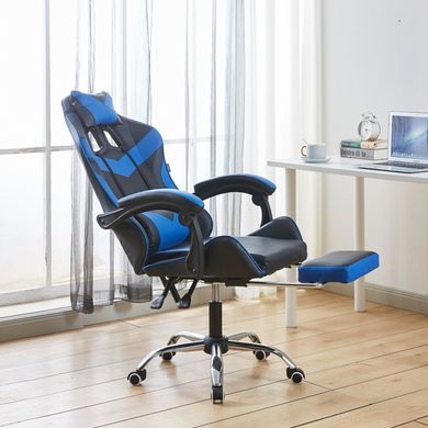 Крісло геймерське Bonro BN-810 синє з підставкою для ніг 7000552 фото