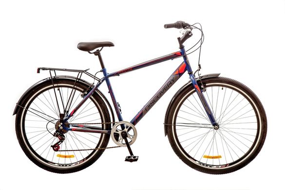 Велосипед 29 Discovery PRESTIGE MAN 14G Vbr рама-19,5 St сине-серо-красный (м) с багажником зад St, с крылом St 2017 1890053 фото