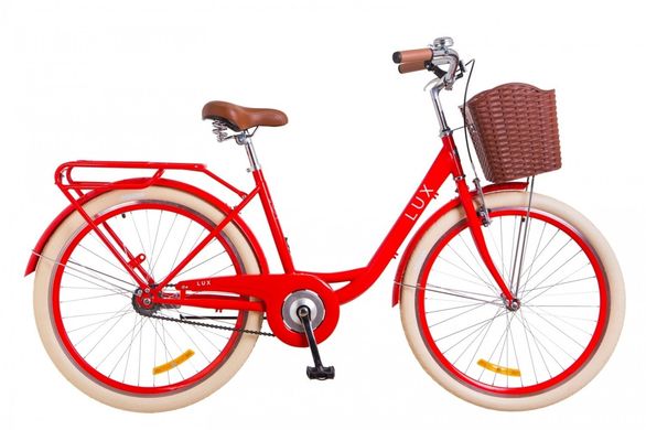 Велосипед 26 Dorozhnik LUX 14G рама-17 St червоний з багажником зад St,з крилом St,з багажником перSt 2018 1890426 фото