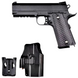 G25+ Страйкбольний пістолет Galaxy Colt 1911 Rail метал чорний з кобурою 20500961 фото 3