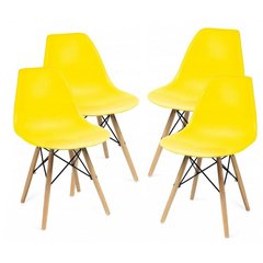 Крісло для кухні на ніжках Bonro В-173 Full Kd жовте (4 шт) 7000726 фото