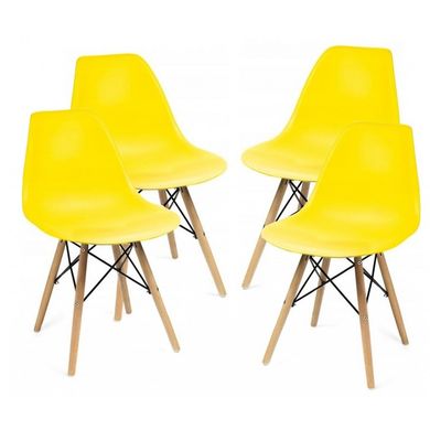 Крісло для кухні на ніжках Bonro В-173 Full Kd жовте (4 шт) 7000726 фото