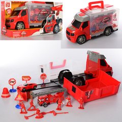 Дитячий ігровий набір пожежника в машинці 289-6 машинка-чемоданчик інерційна 21300005 фото