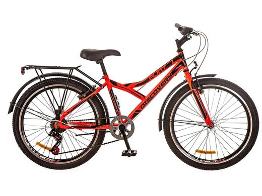 Велосипед 24 Discovery FLINT 14G Vbr рама-14 St червоно-чорний з багажником зад St, з крилом St 2017 1890005 фото