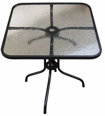 Стол для террасы и балкона Bonro B, стеклянный, квадратный, 70&times;70 см, черный 7001233 фото