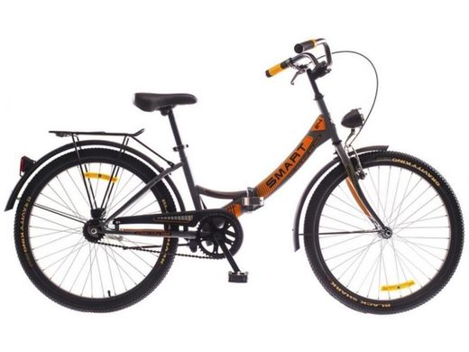 Велосипед 20 Dorozhnik SMART 14G St с багажником и корзиной серый с оранжевым (м) 2016 1890070 фото