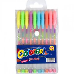 Набір ручок гелевих різнокольорових 10 кольорів A-100-10 21302168 фото