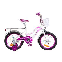 Велосипед 16 Formula FLOWER 14G рама-10 St бело-фиолетовый с багажником зад St, с крылом St 2018 1890275 фото